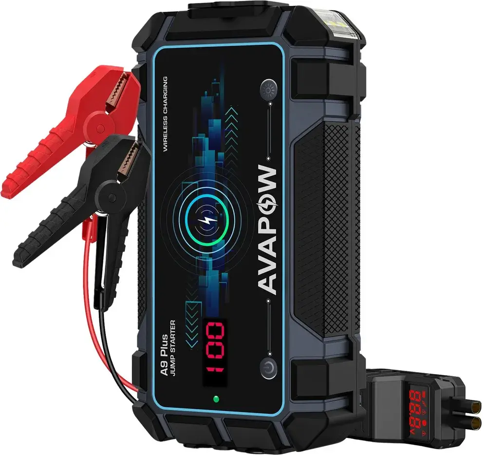 Avapow A9 Plus startbooster 2000A med oppbevaringsboks
